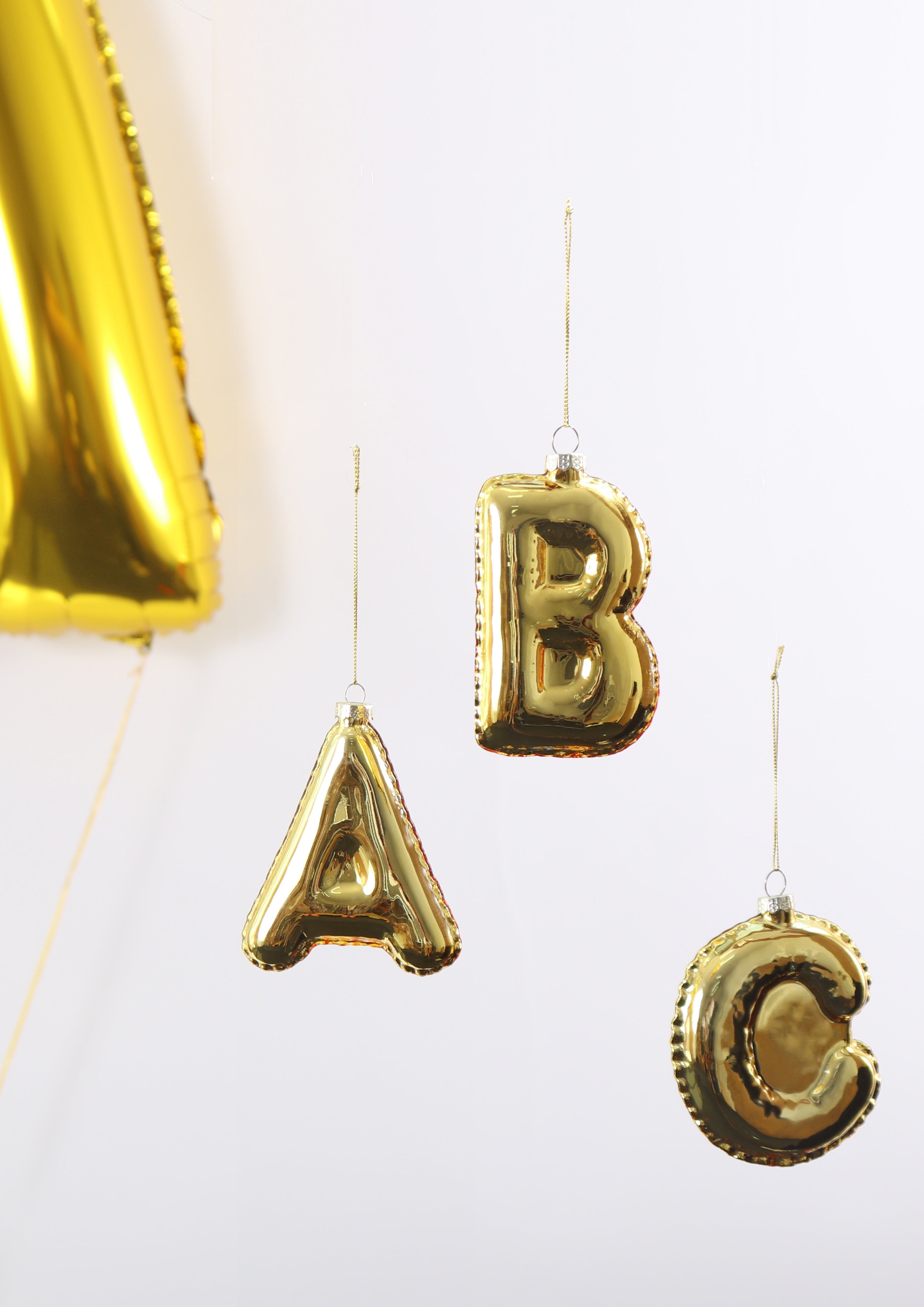 A Balloon Alphabet Decoration, 12cm Gold