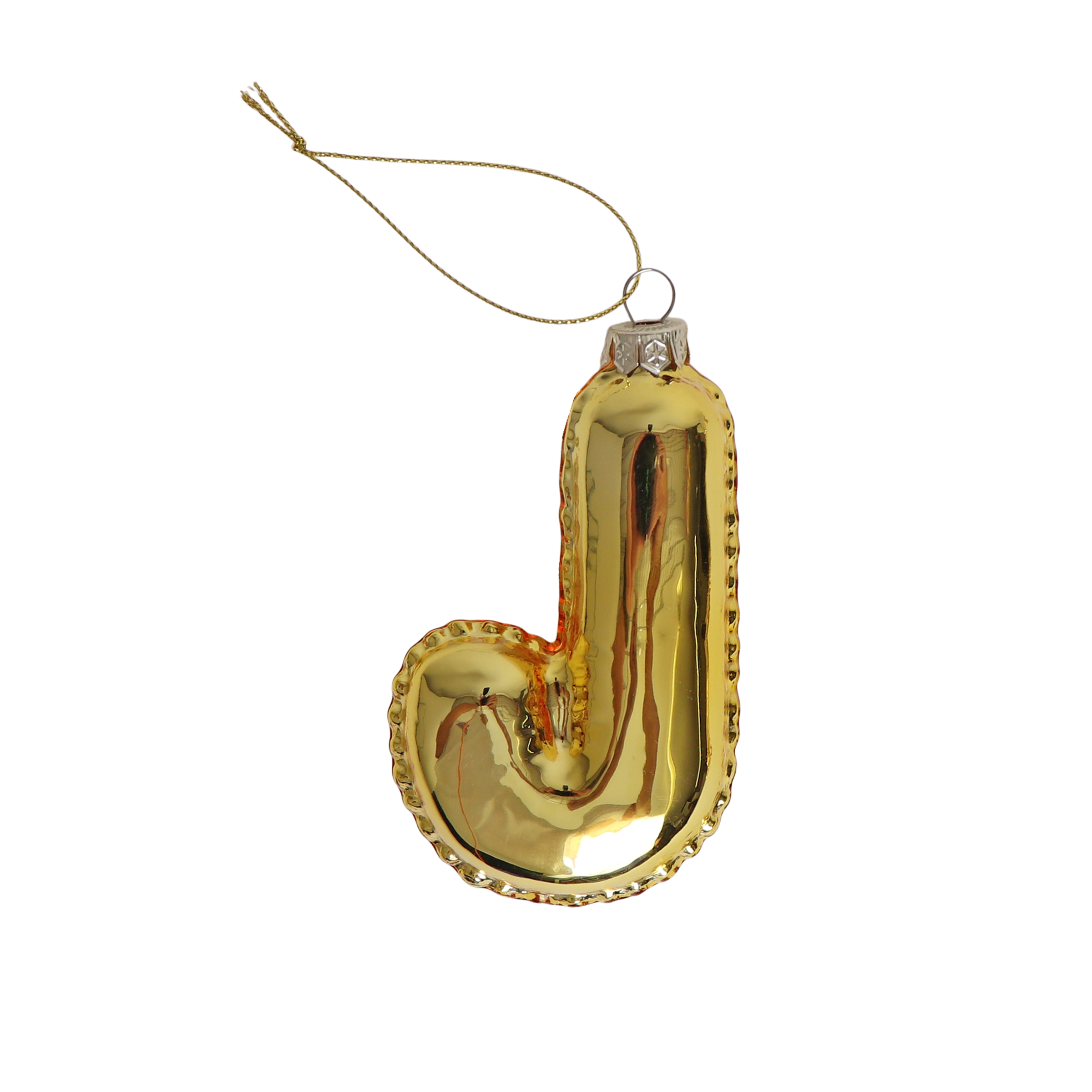 J Balloon Alphabet Decoration, 12cm Gold