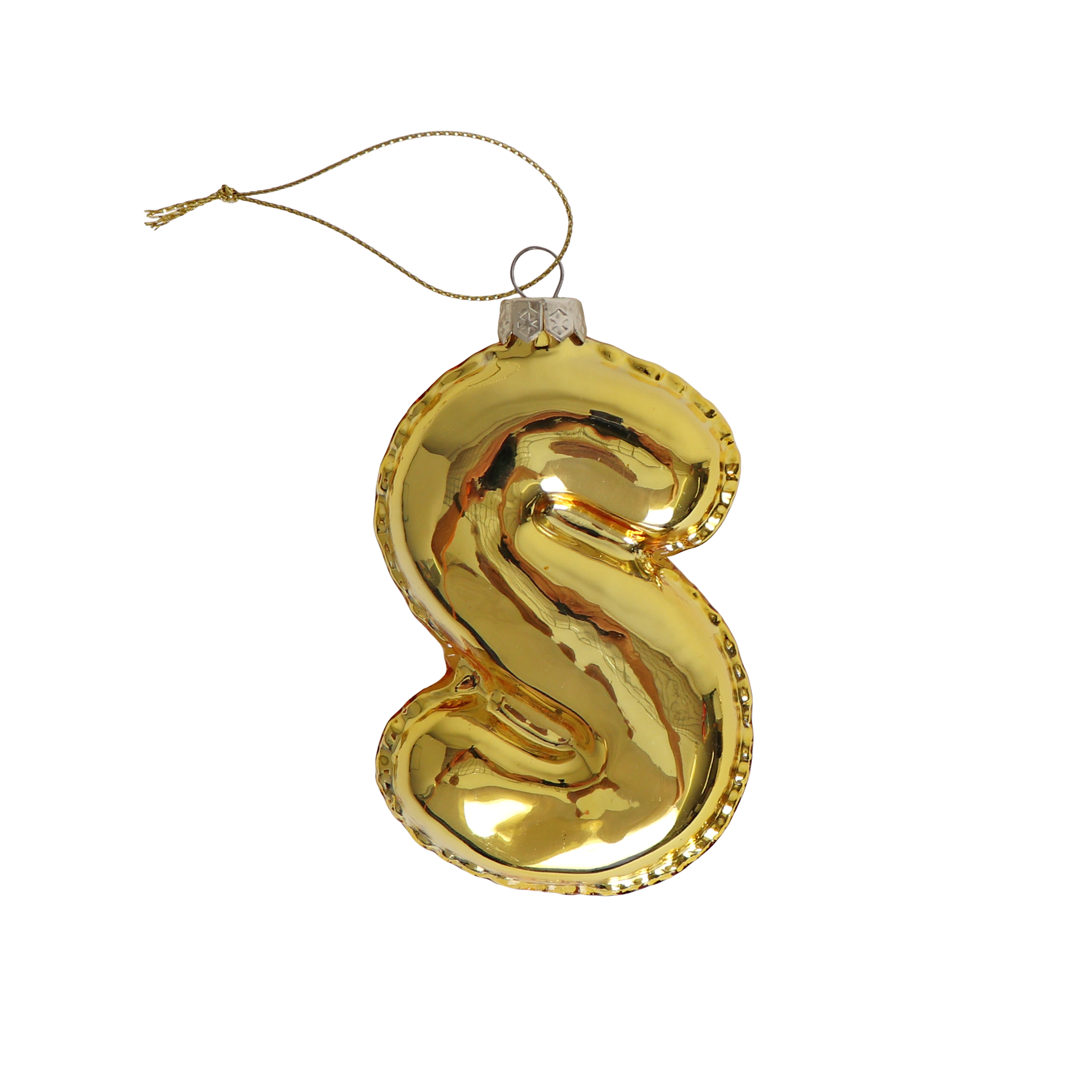 S Balloon Alphabet Decoration, 12cm Gold