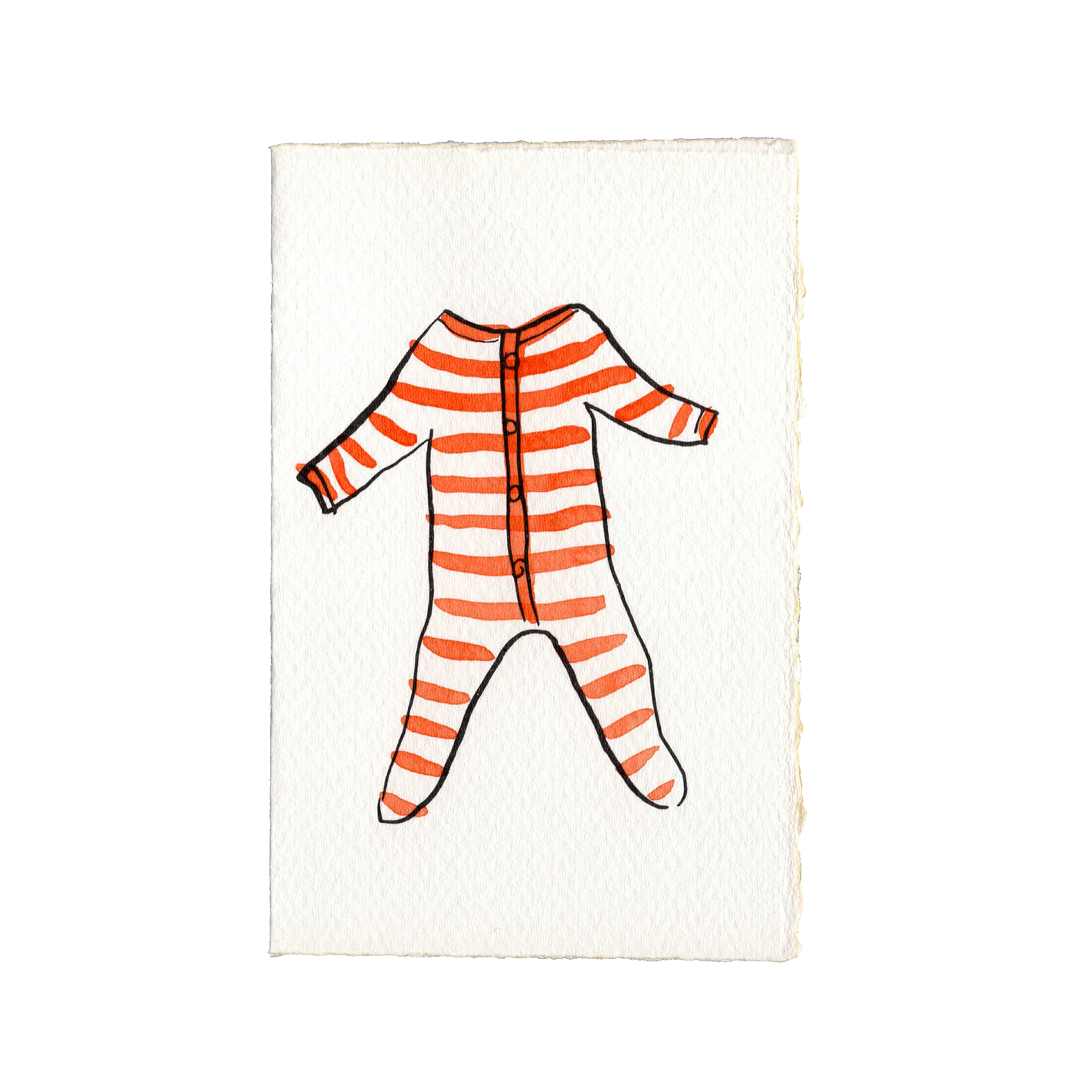 Baby Grow Stripes Notecard, Orange