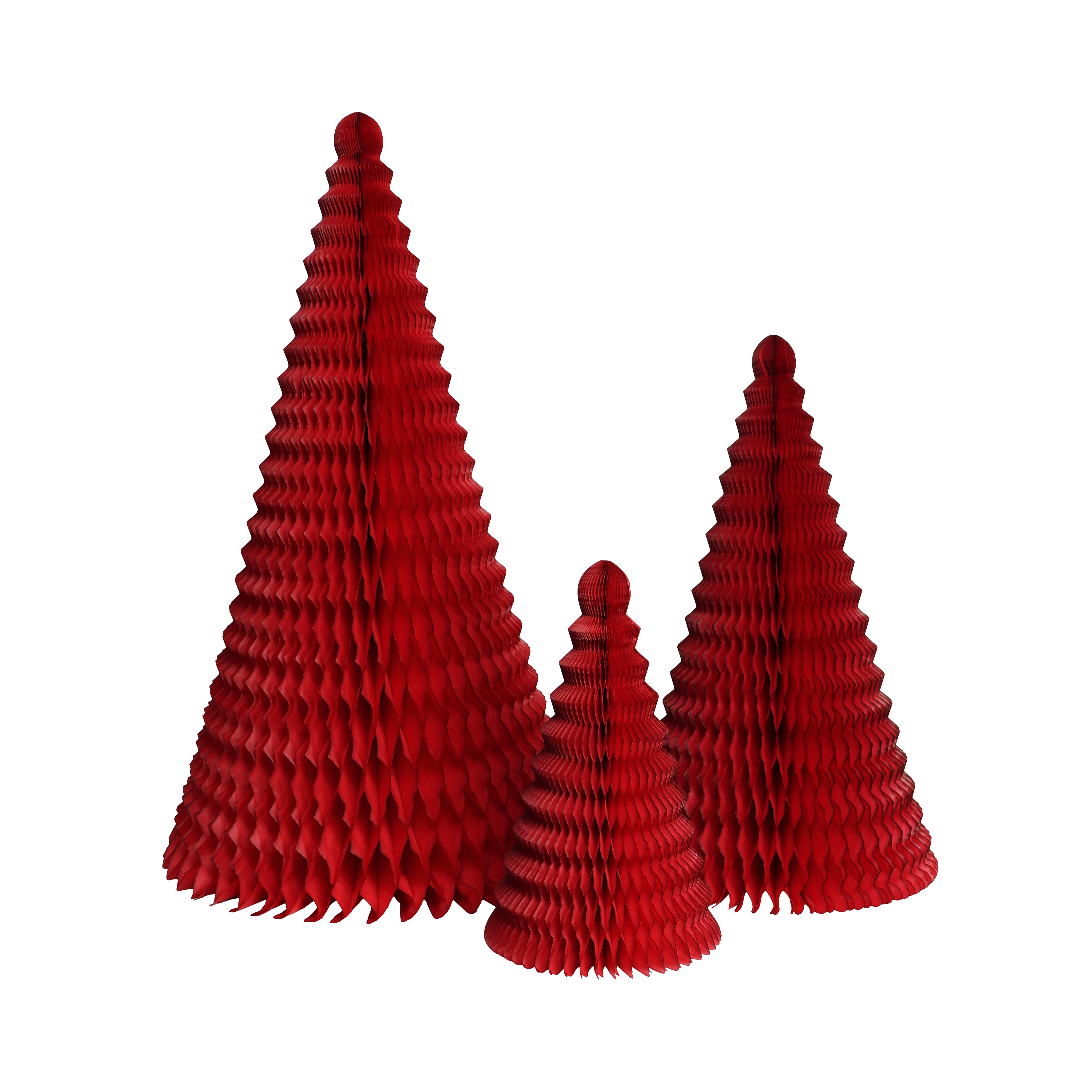 Cone Tree Traditional Red, Set of 3