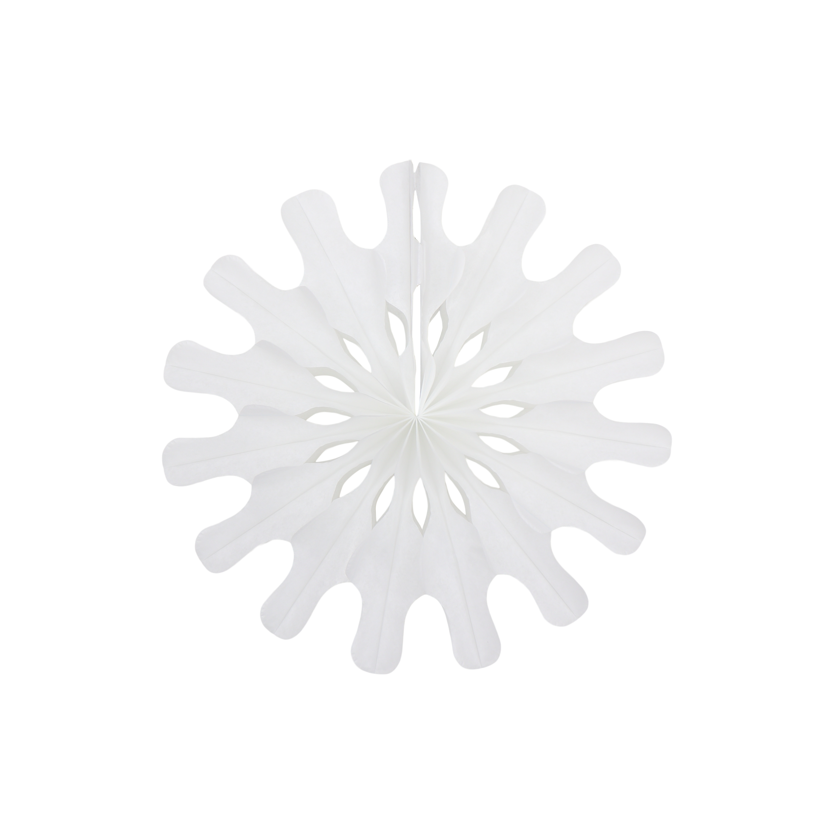 Modern Snowflake Fan 20cm White, Pack of 3