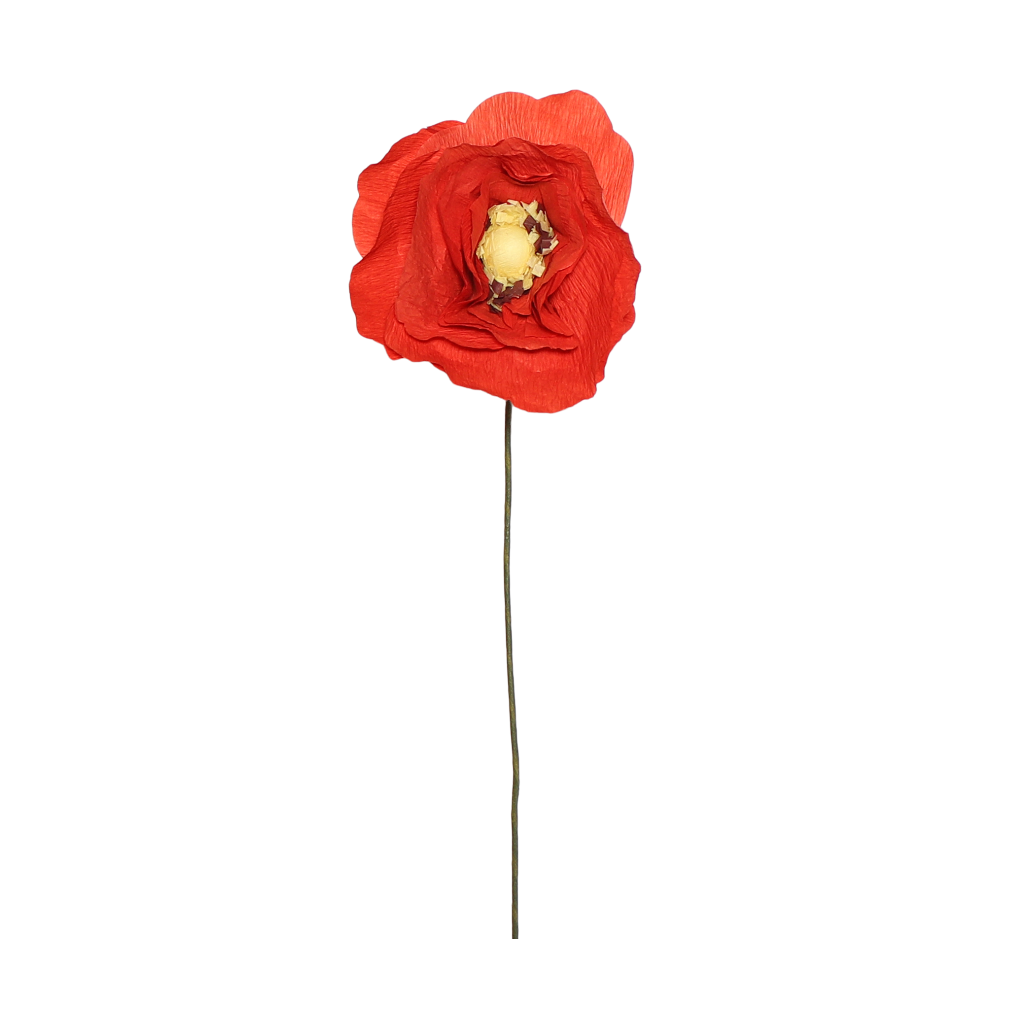 Ice Poppy Paper Flower, Bright Red