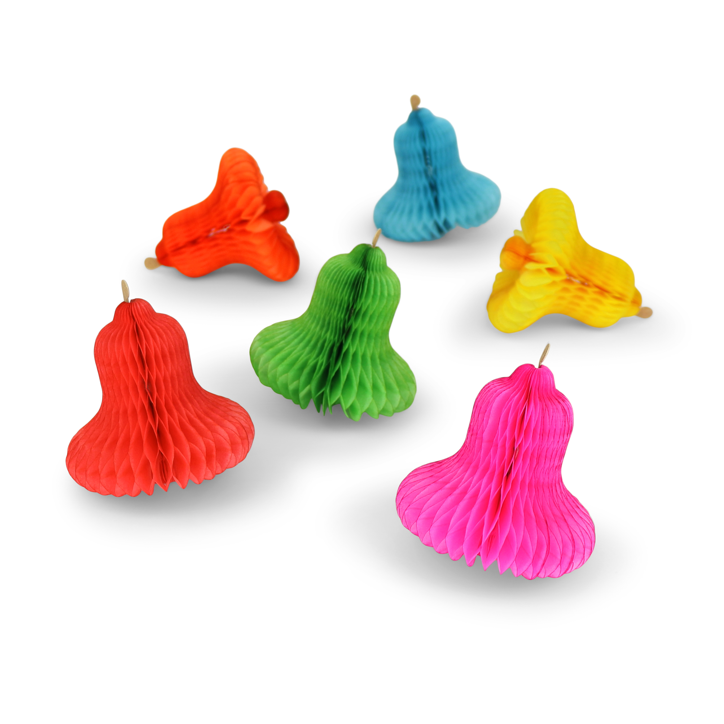 Honeycomb Mini Bells Rainbow, Set of 6