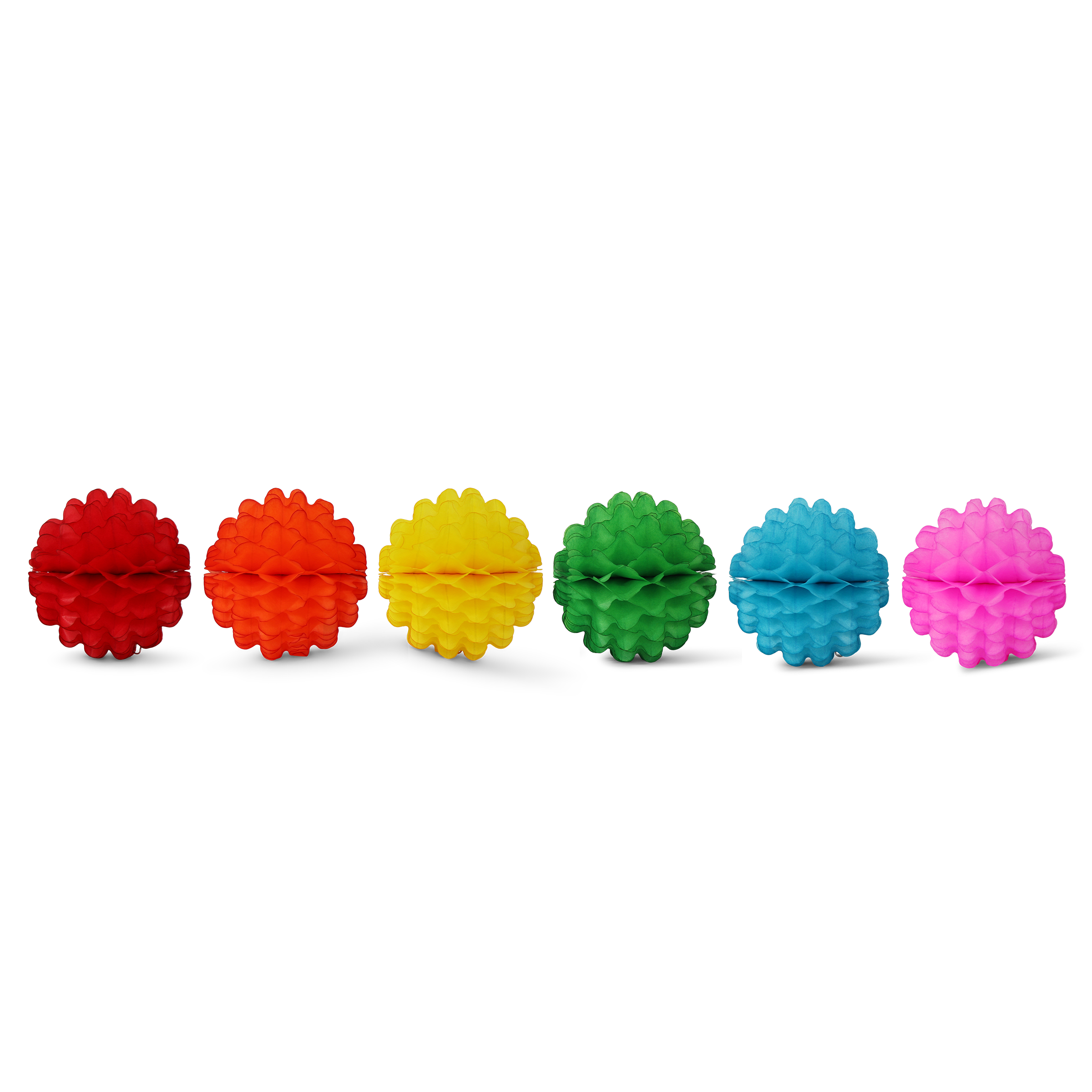 Puff Ball 10cm Rainbow, Set of 6