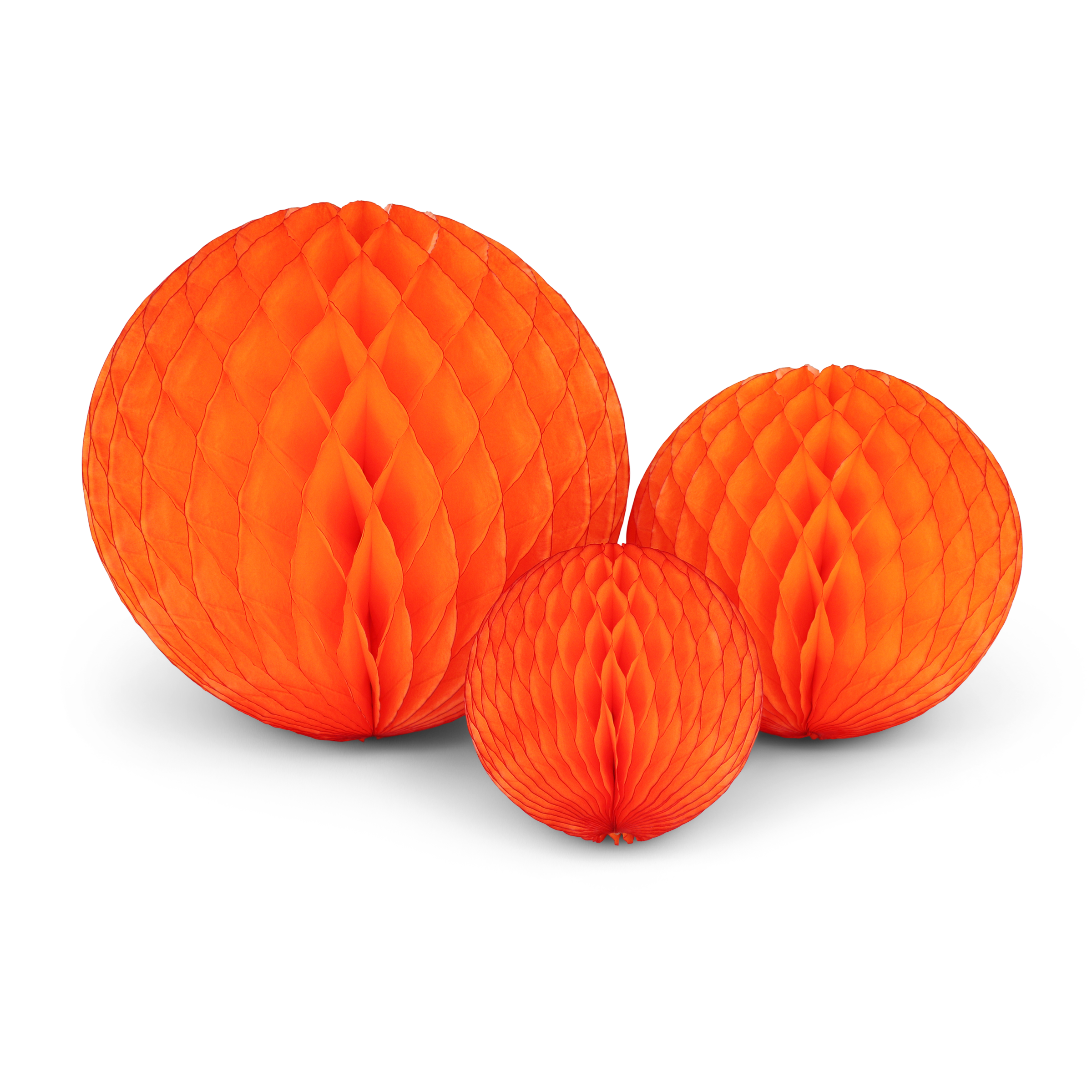 Honeycomb Ball Trio, Bright Orange