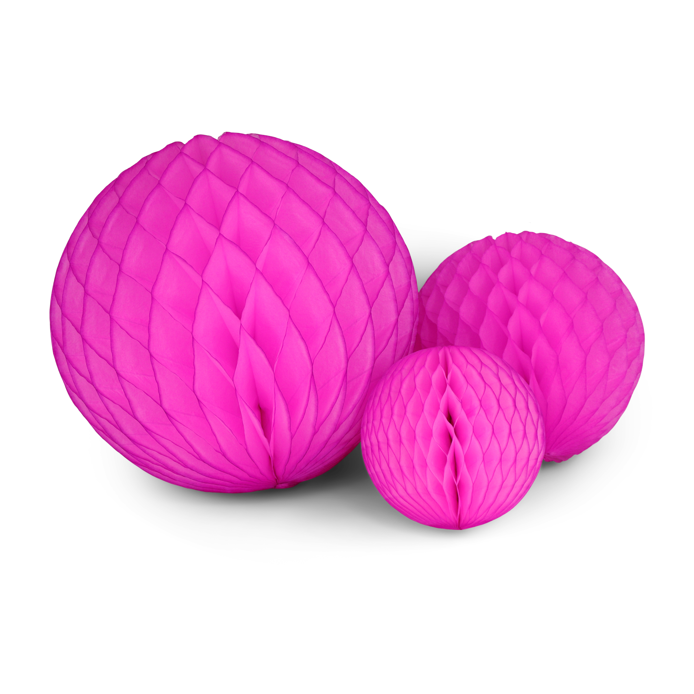 Honeycomb Ball Trio, Bright Pink