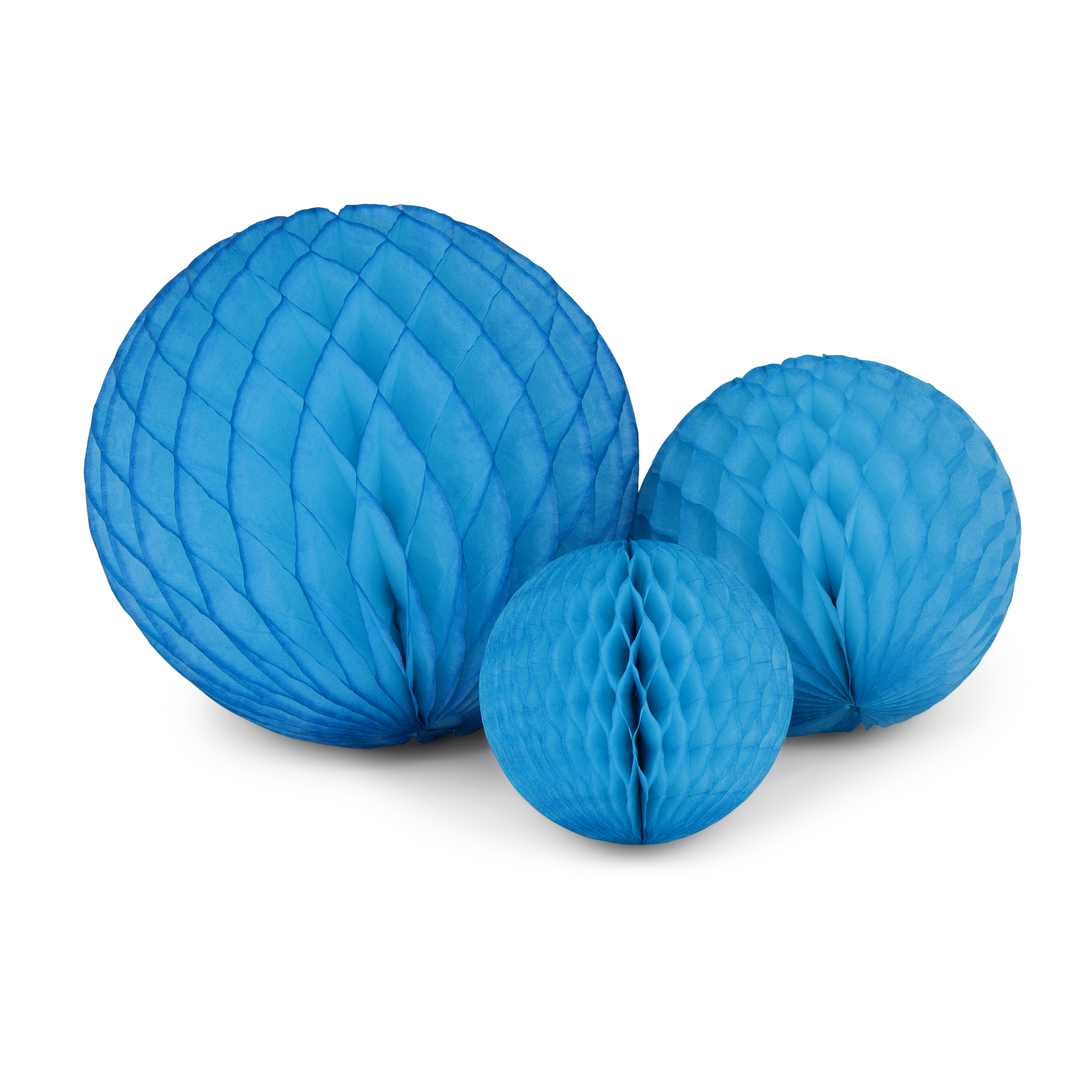 Honeycomb Ball Trio, Bright Blue