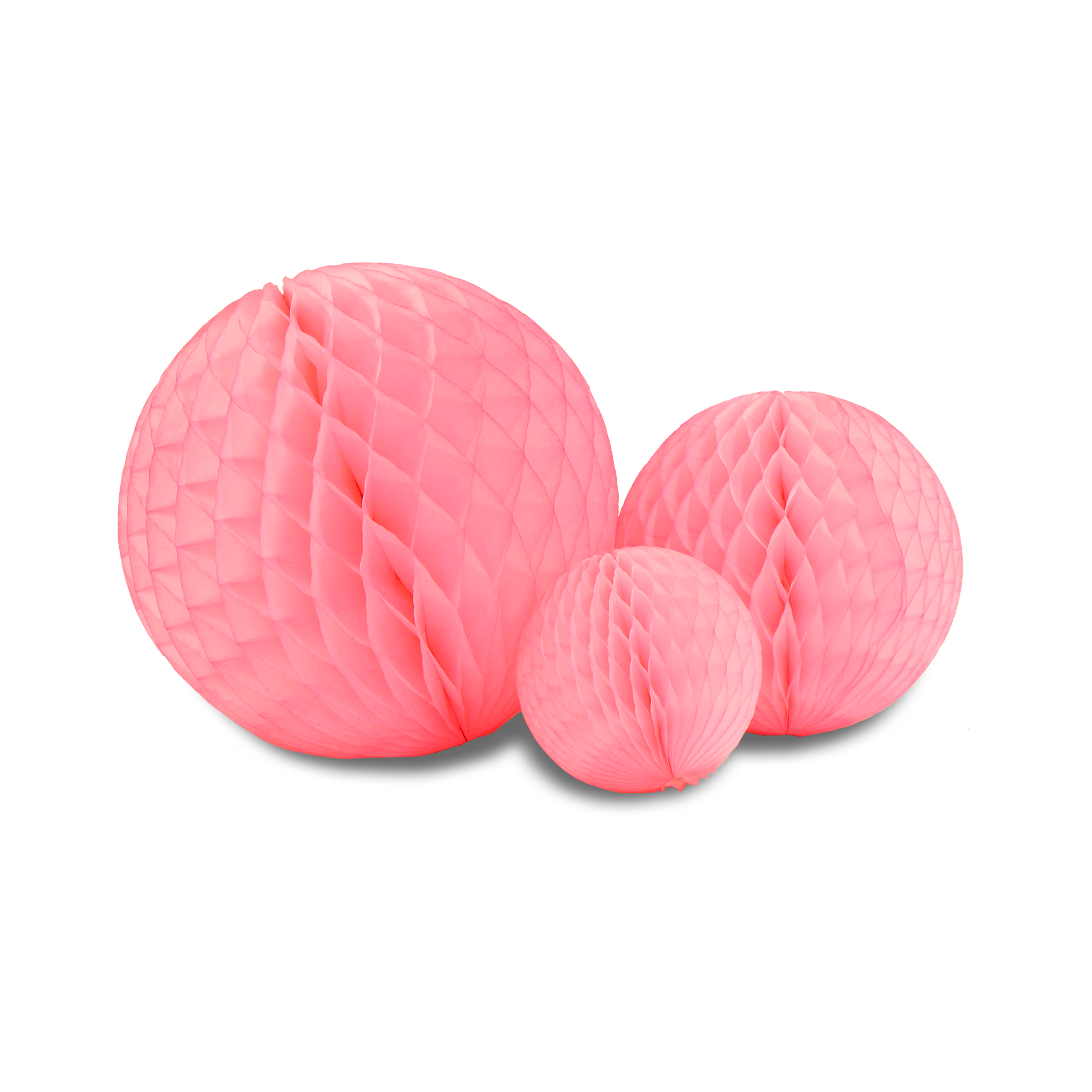 Honeycomb Ball Trio, Candy Pink