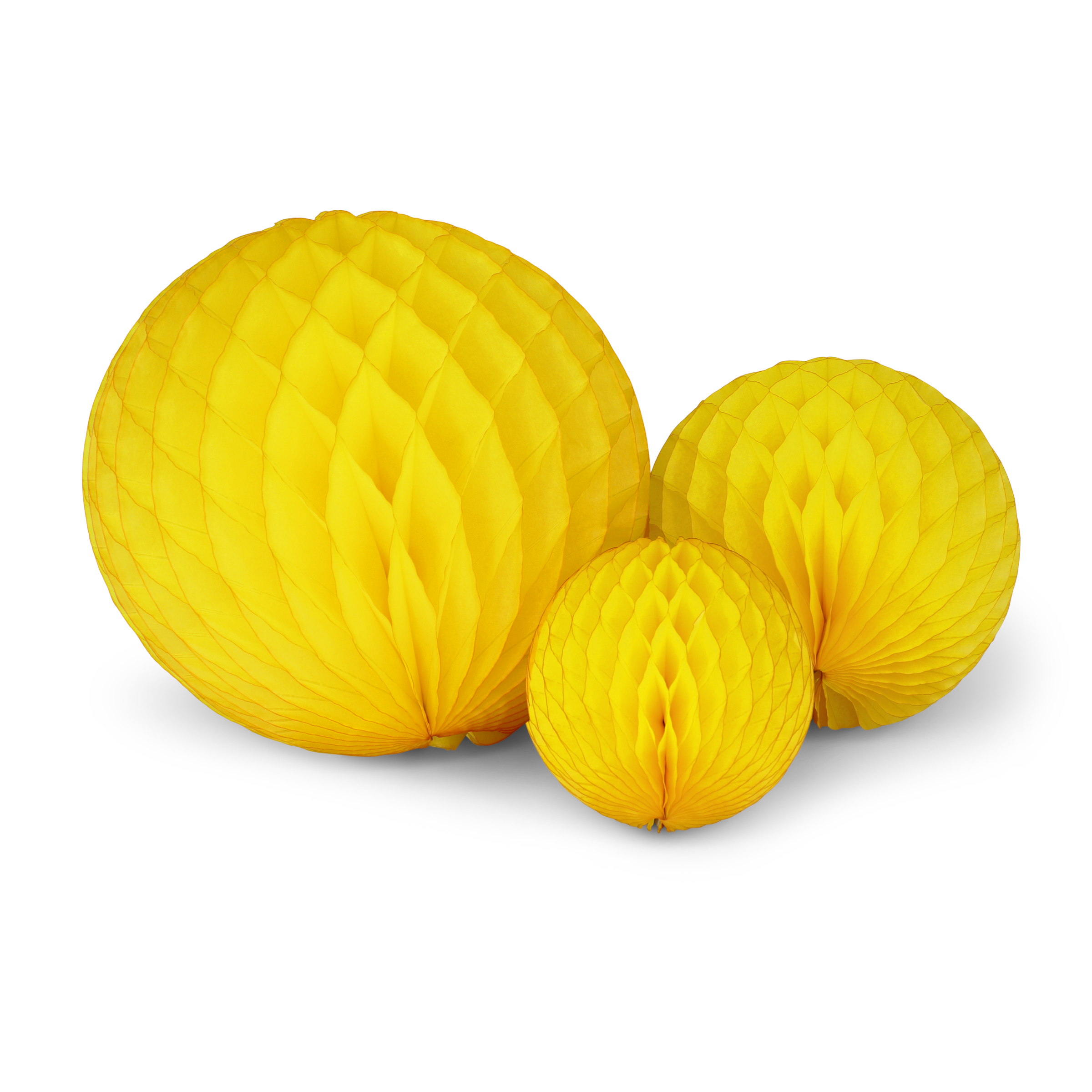 Honeycomb Ball Trio, Bright Yellow