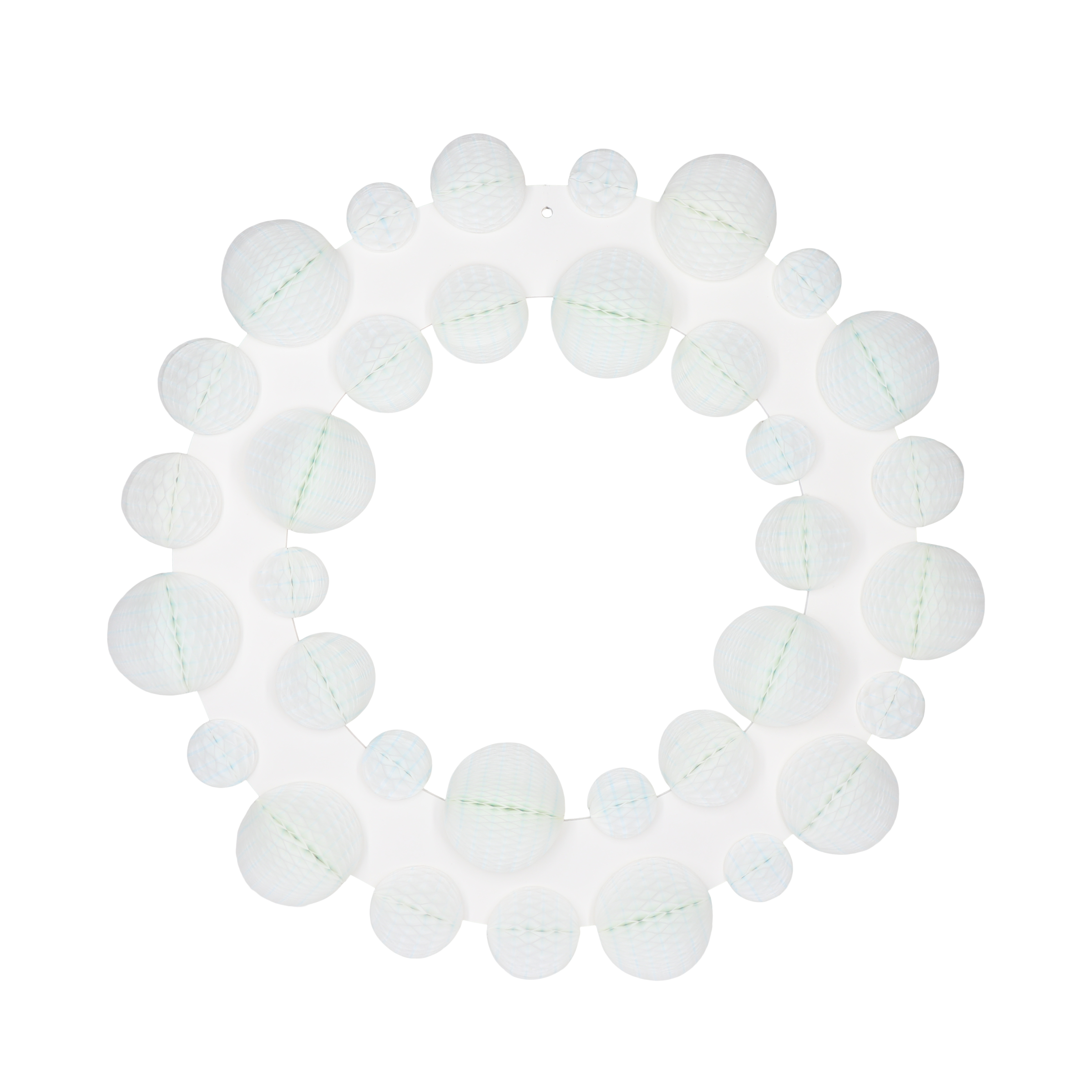Honeycomb Ball Wreath 40cm, White