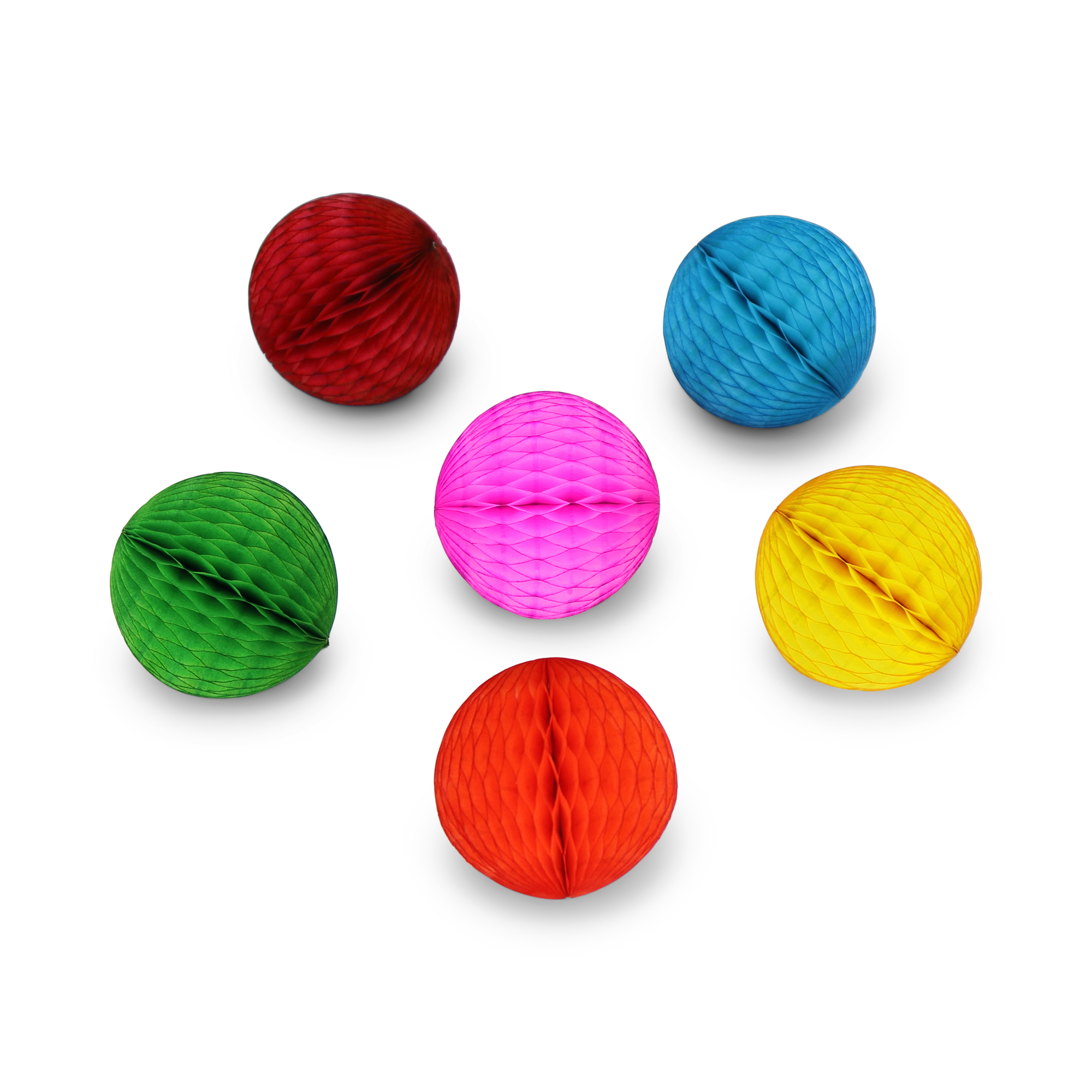 Honeycomb Ball 5cm Rainbow, Set of 6