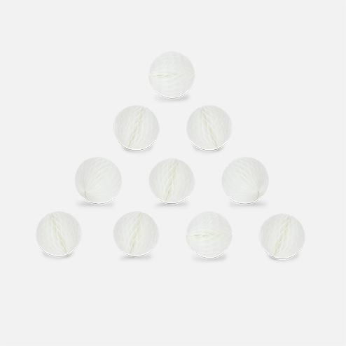 Honeycomb Ball 8cm White, Pack of 10