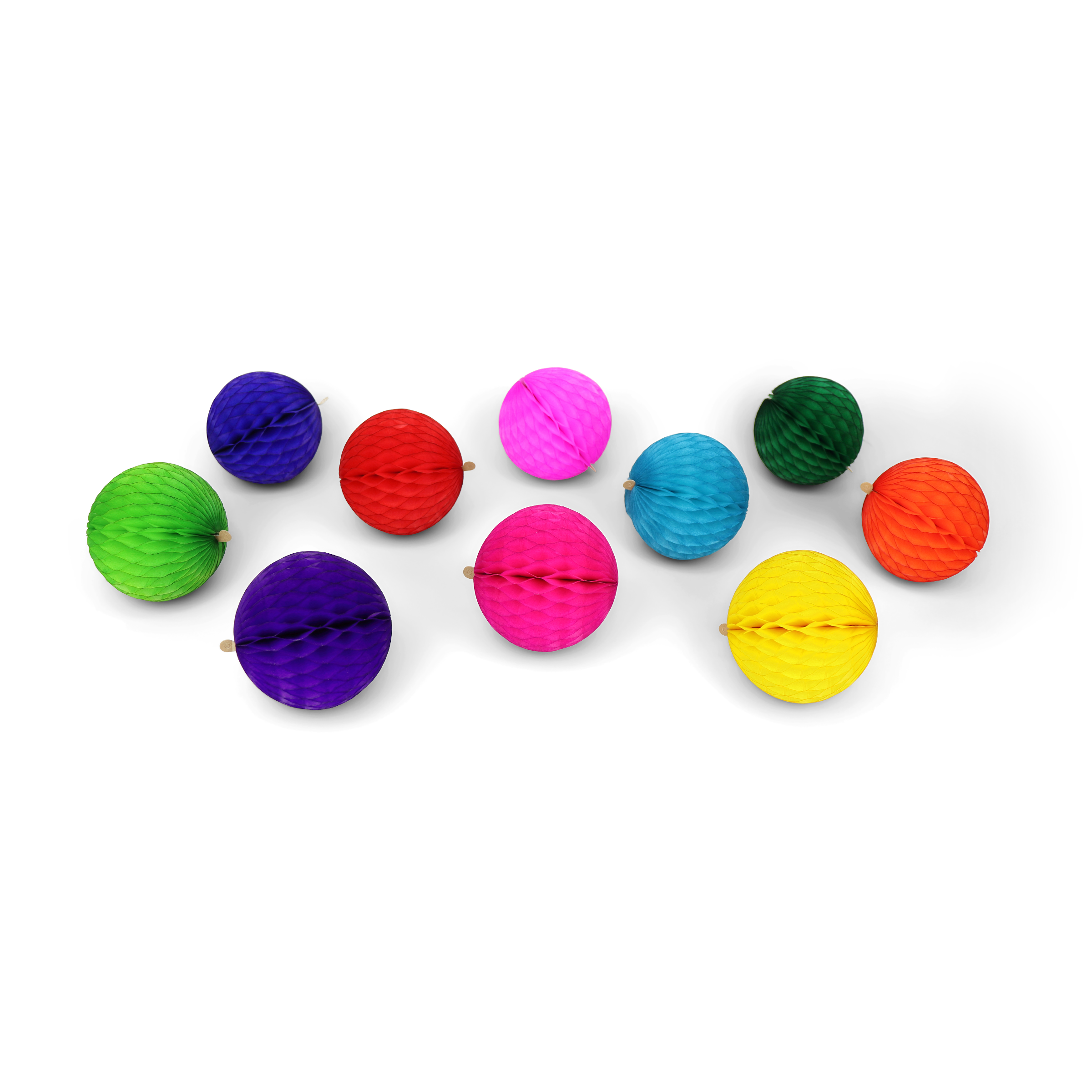Honeycomb Ball 8cm Rainbow, Set of 10
