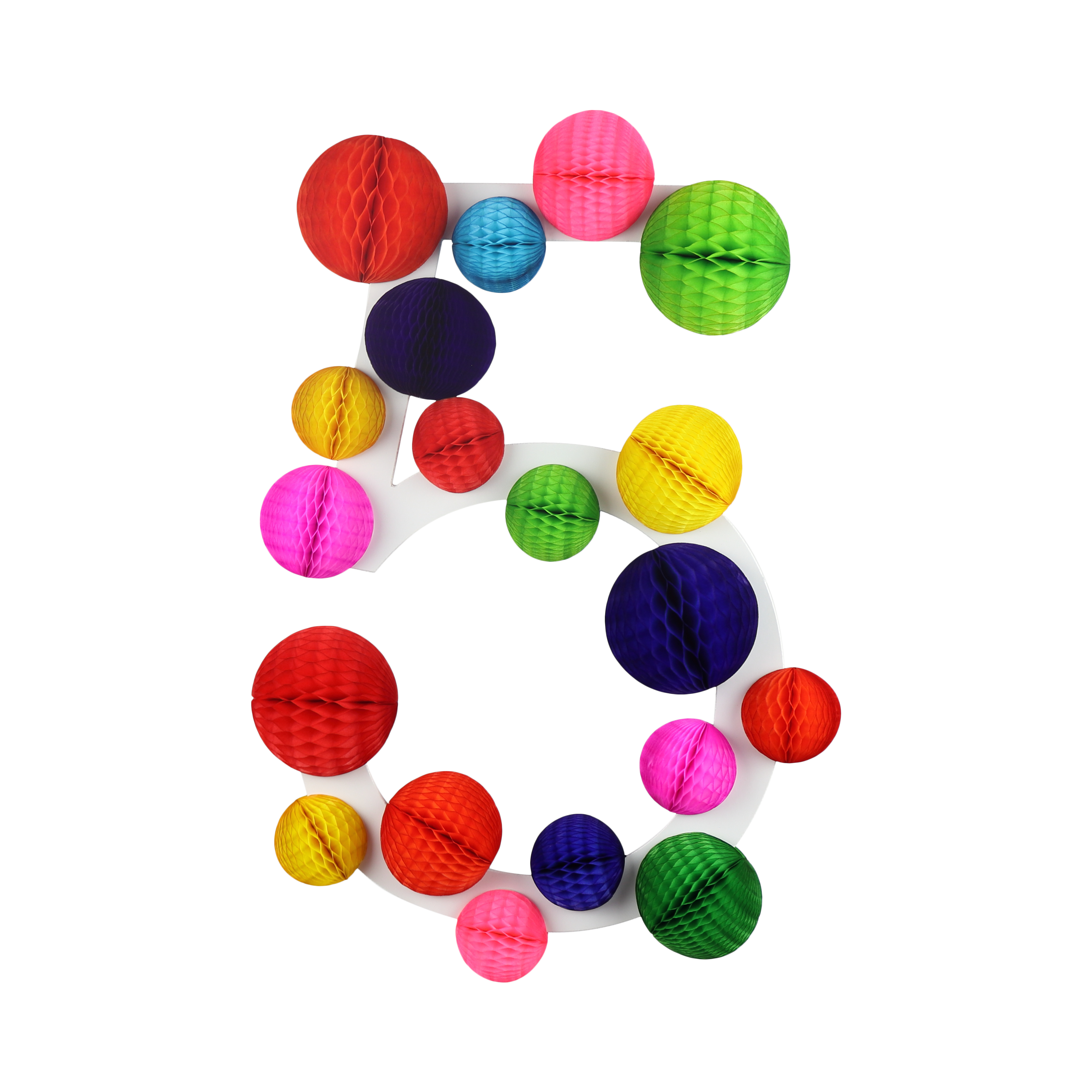 Honeycomb Balls Number 5, 40cm Rainbow
