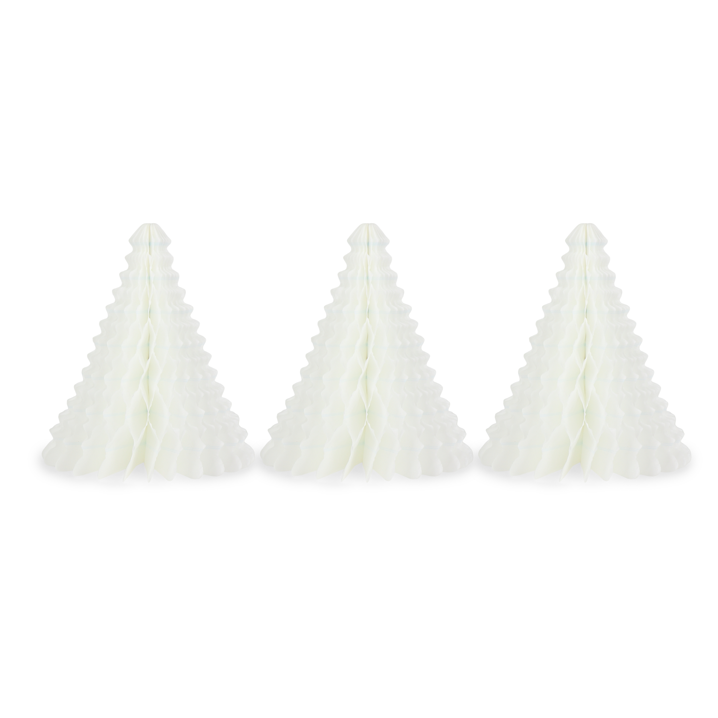Cone Tree 10cm White, Pack of 3