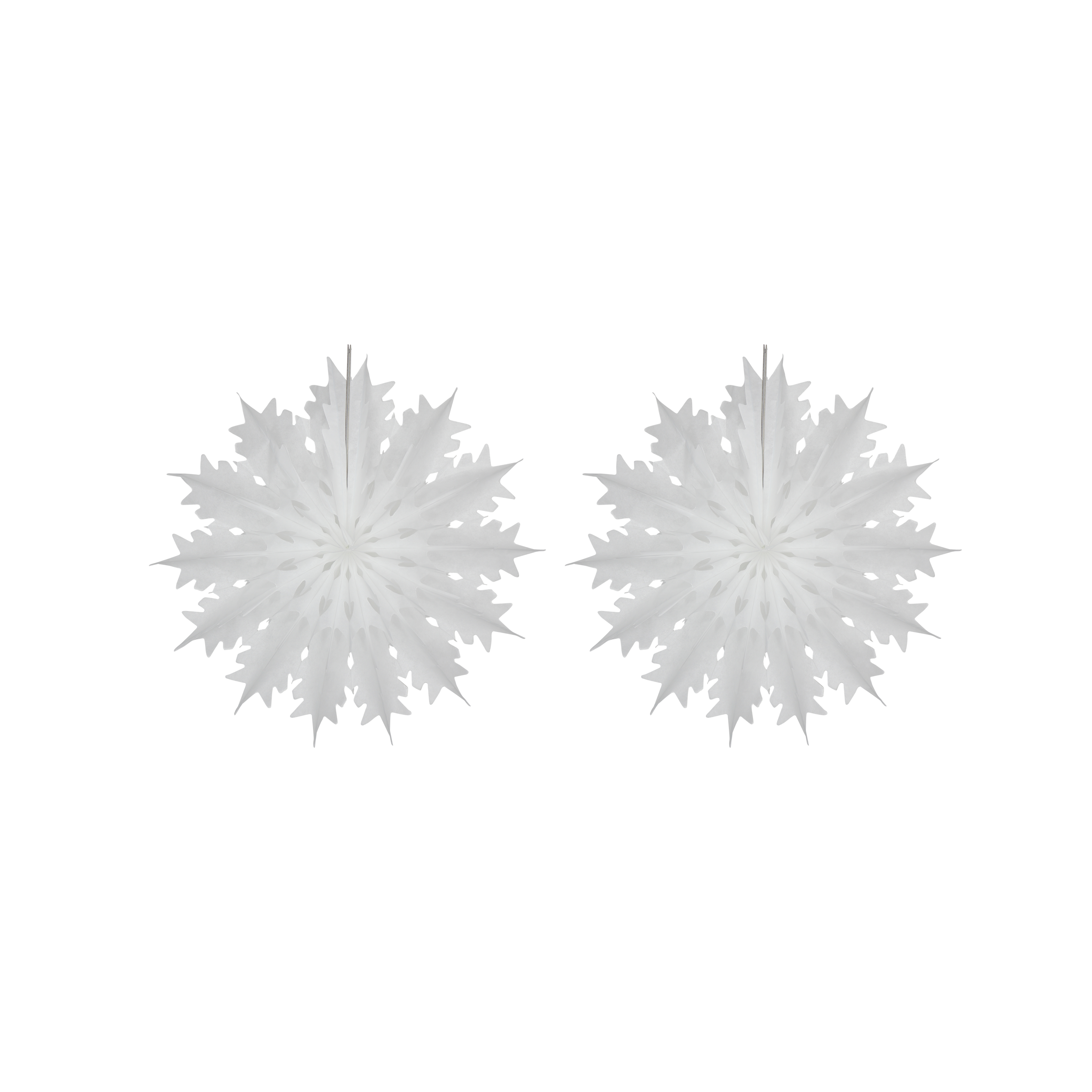 Classic Snowflake Fan 25cm White, Pack of 2