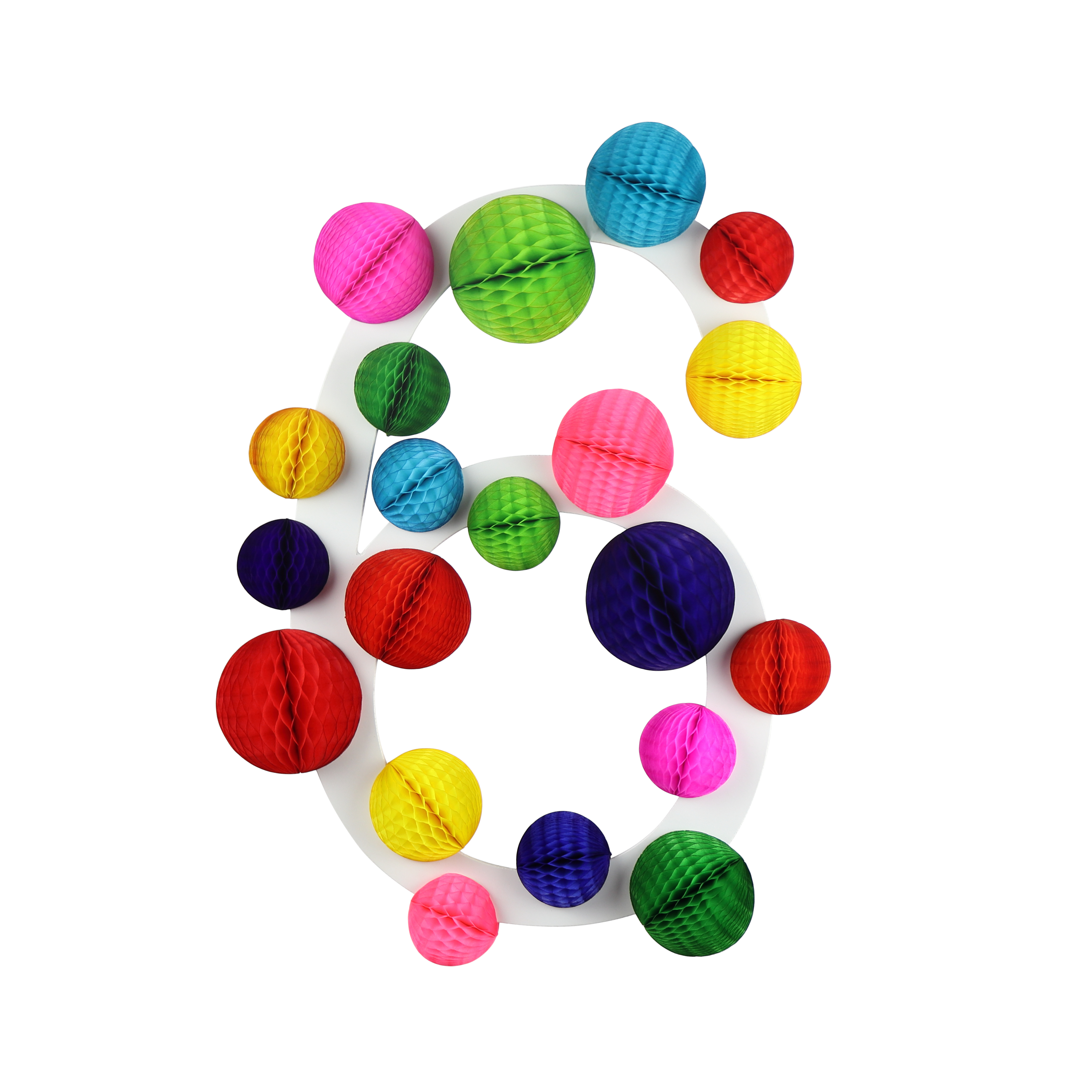 Honeycomb Balls Number 6, 40cm Rainbow