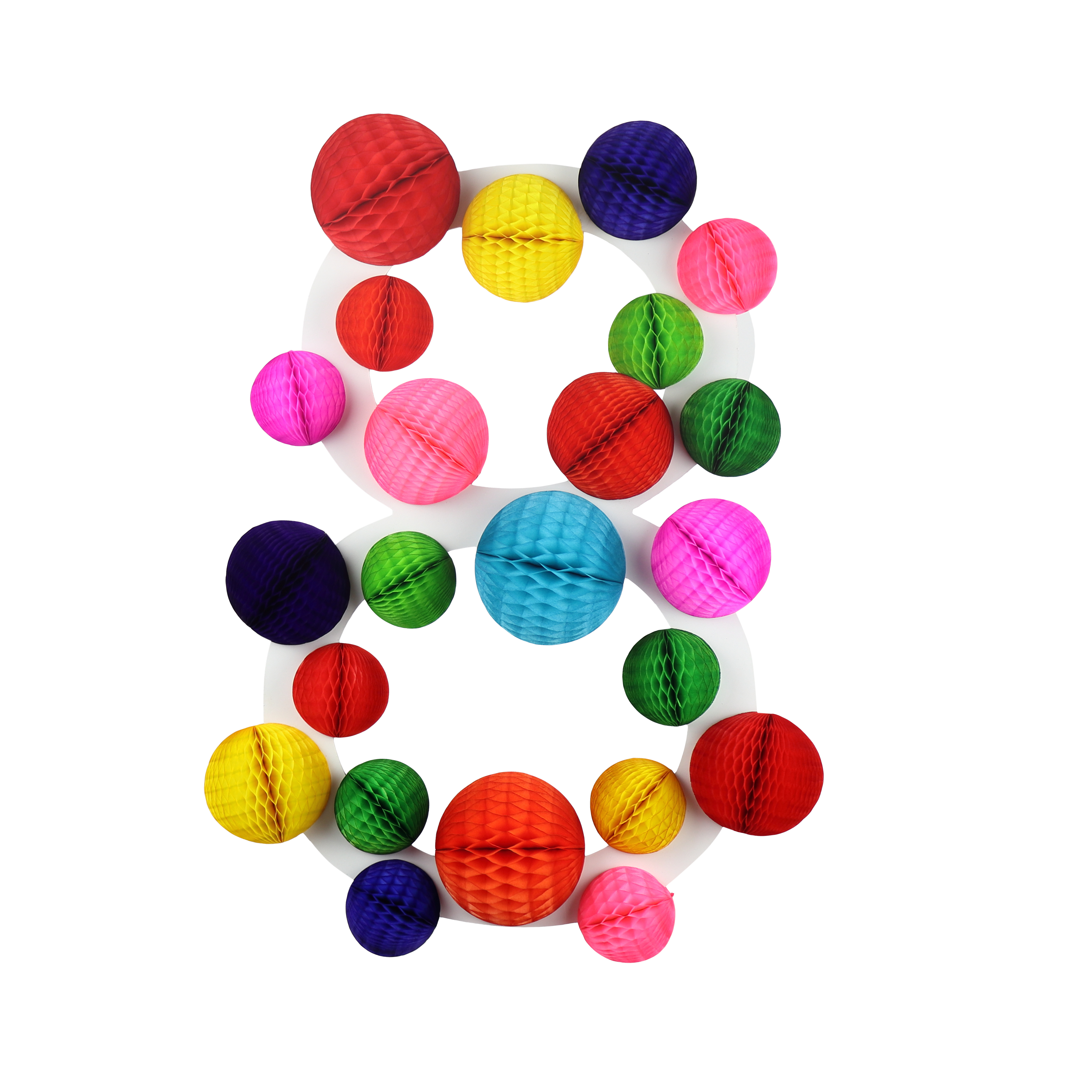 Honeycomb Balls Number 8, 40cm Rainbow