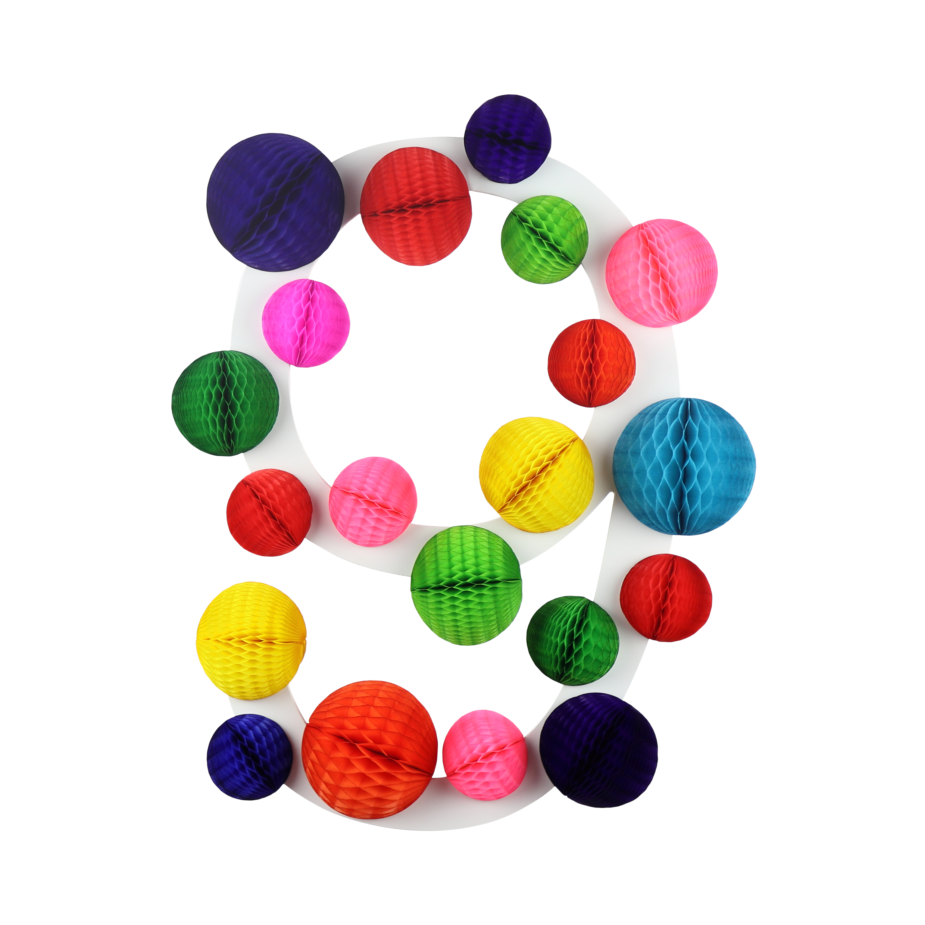 Honeycomb Balls Number 9, 40cm Rainbow