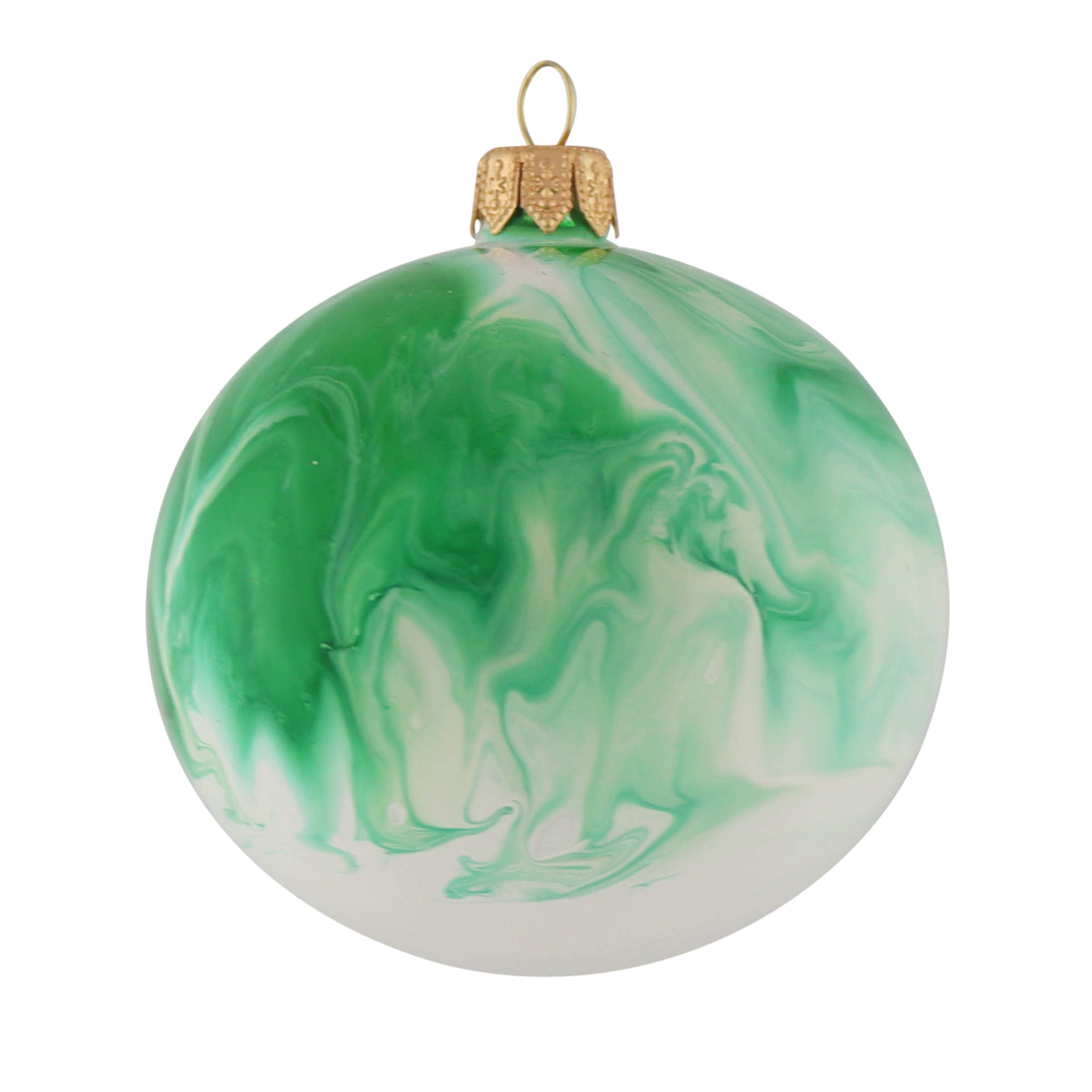 Marble Effect Bauble, 8cm Green