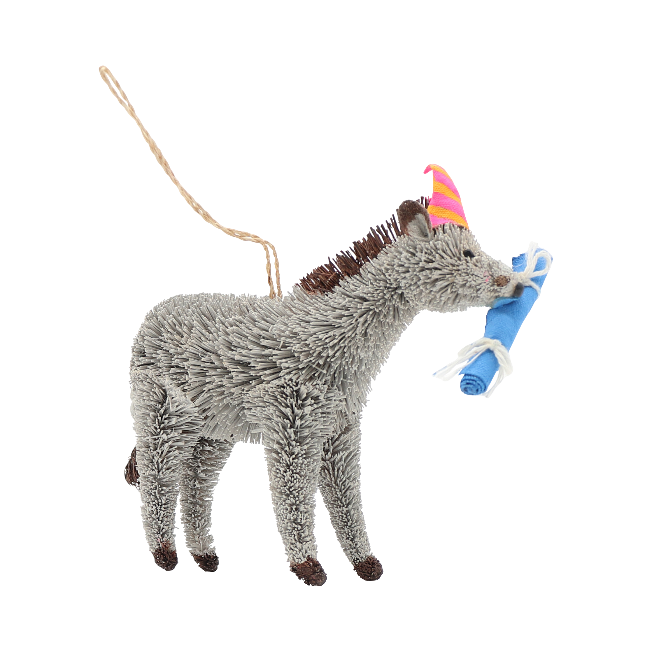 Bristle Donkey Decoration, 16cm
