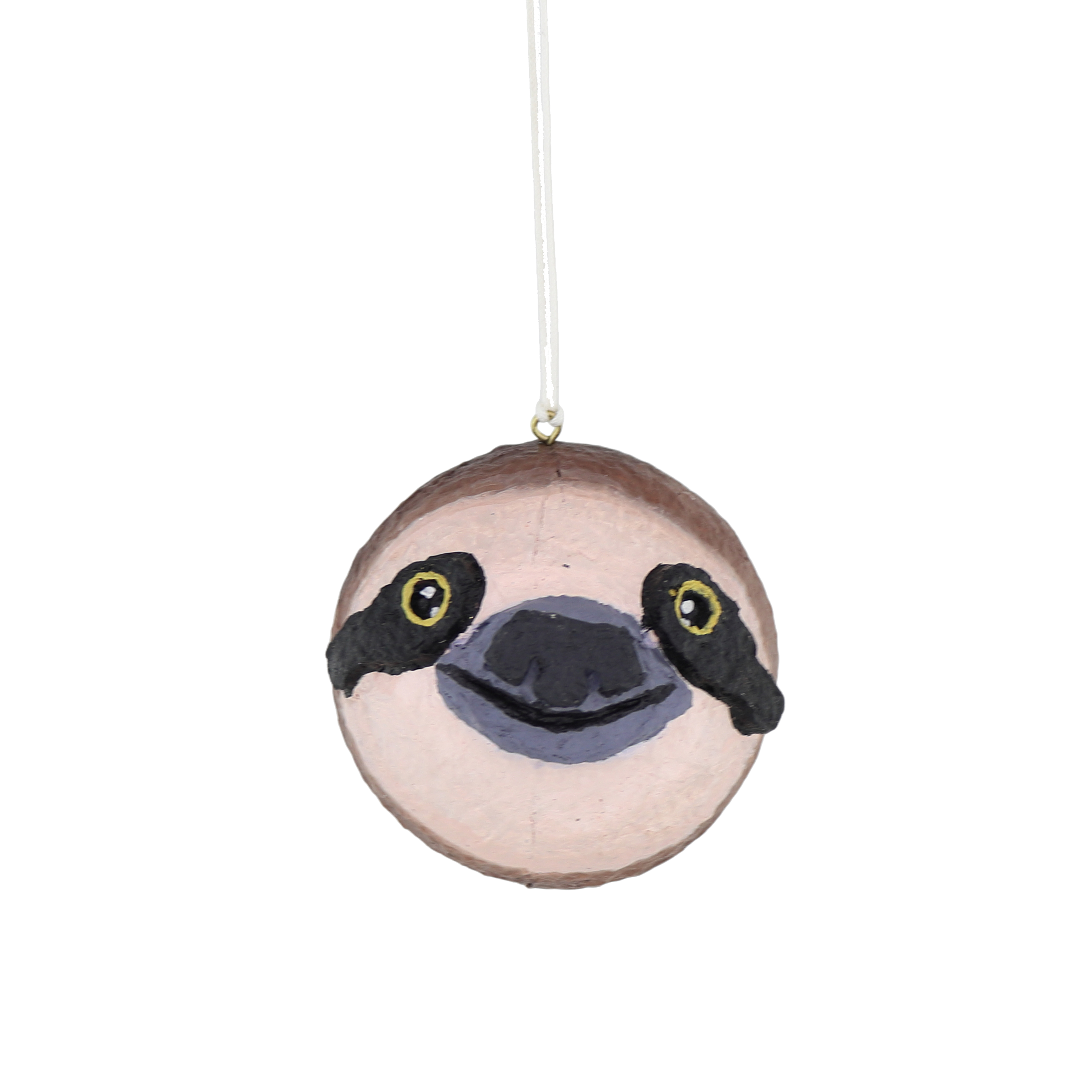 Cotton Mache Sloth Decoration, 8cm