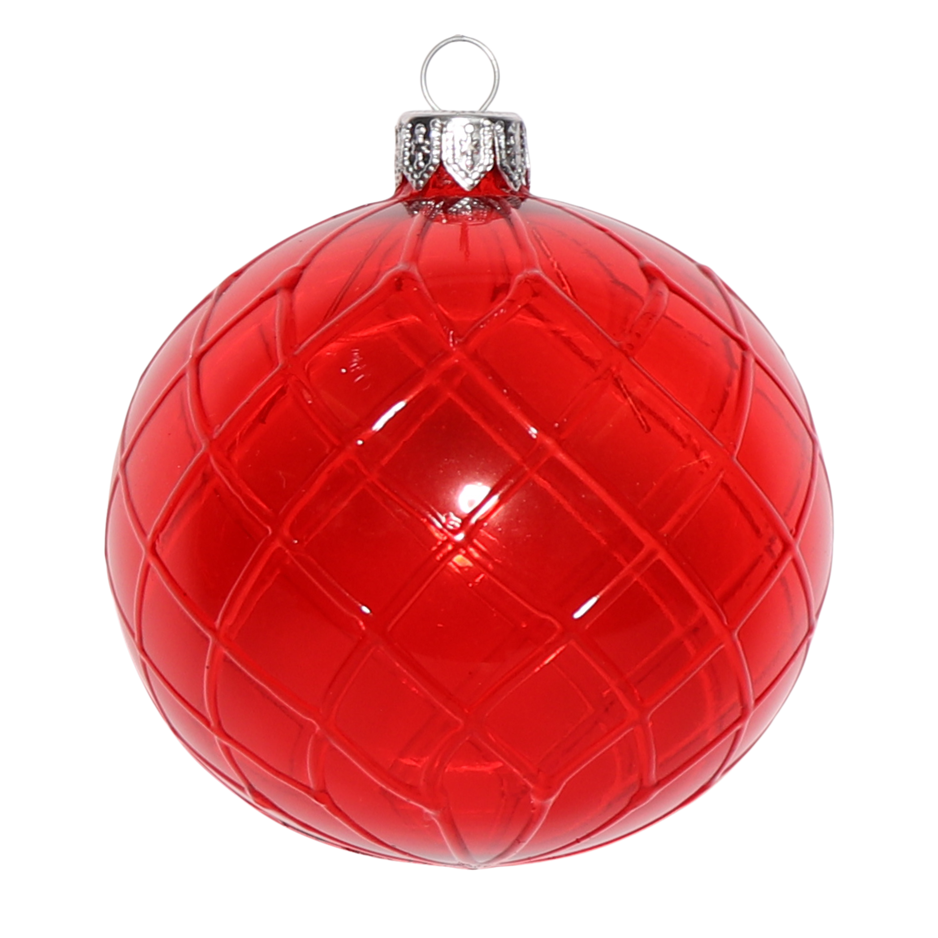 Cut Glass Style Bauble, 8cm Ruby