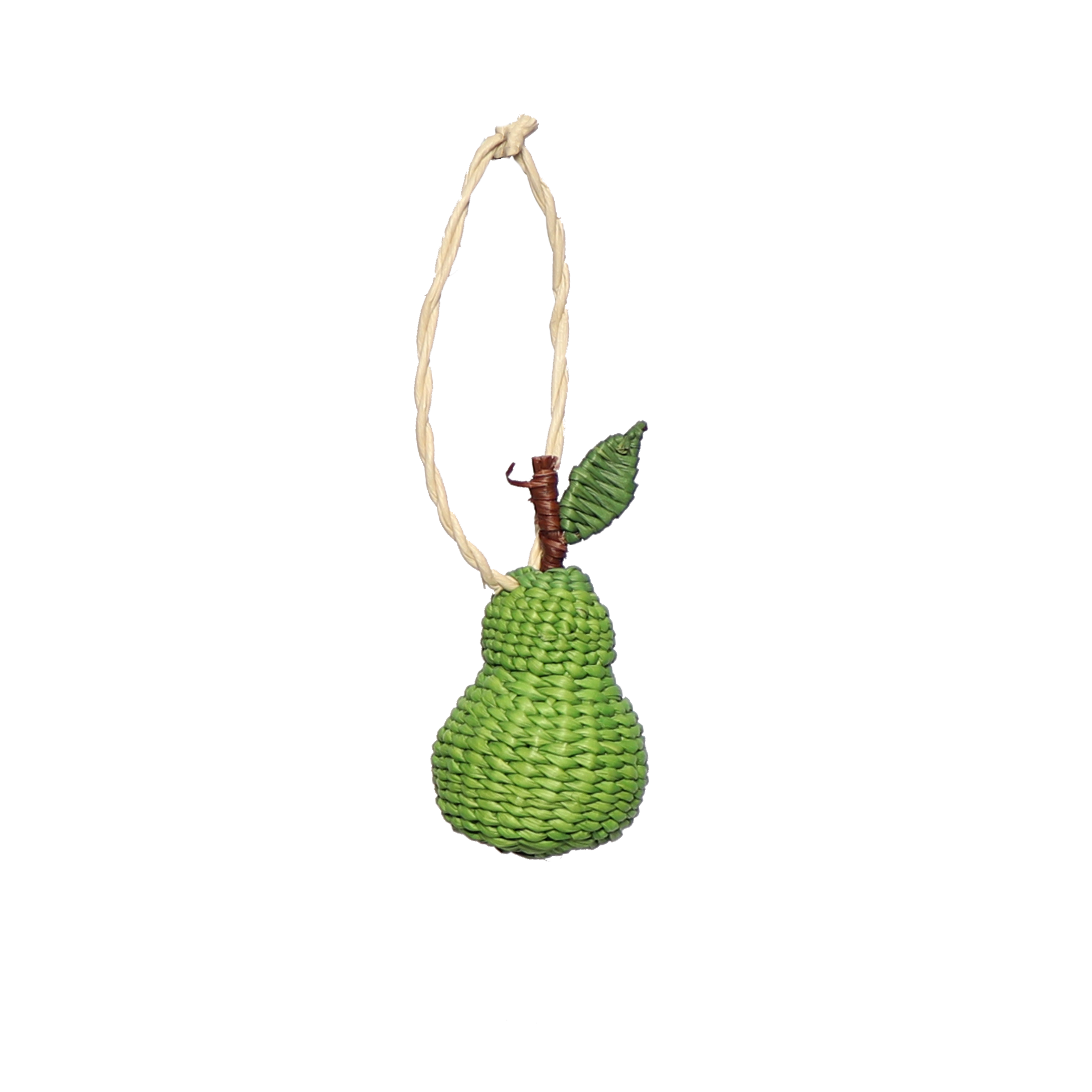 Woven Fruit Pear Decoration, 7cm