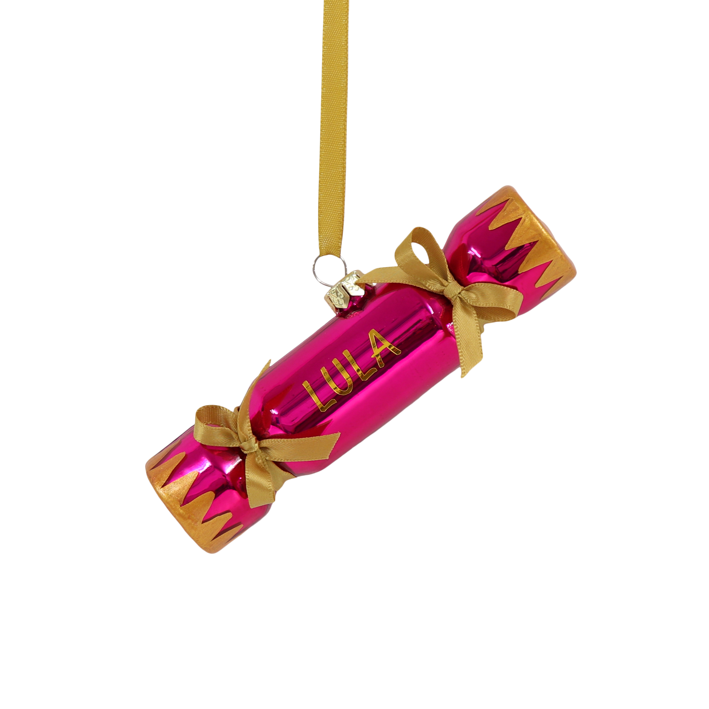 Christmas Cracker Decoration Pink, Personalisable