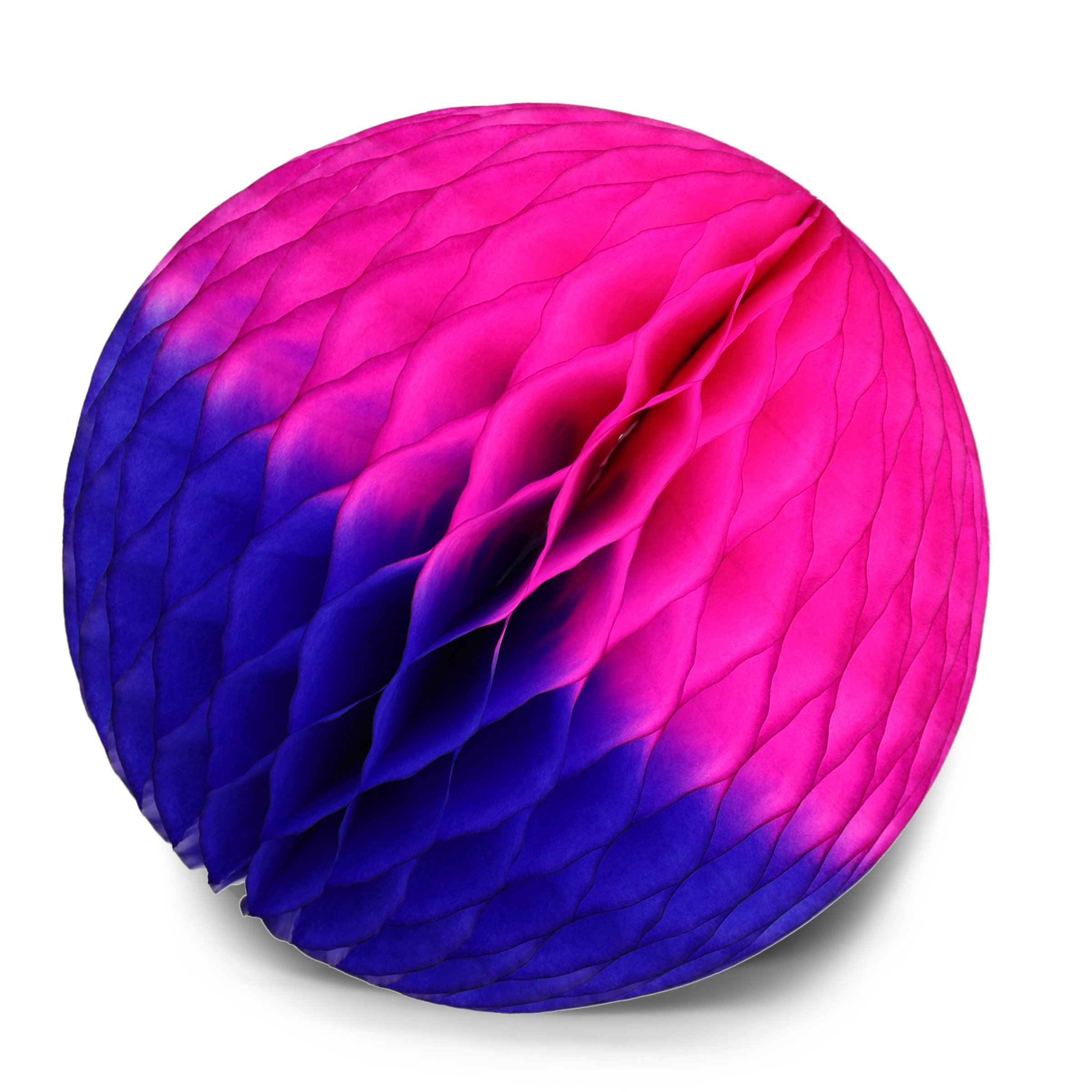 Honeycomb Ball Two-Tone 25cm Fuchsia & Cobalt