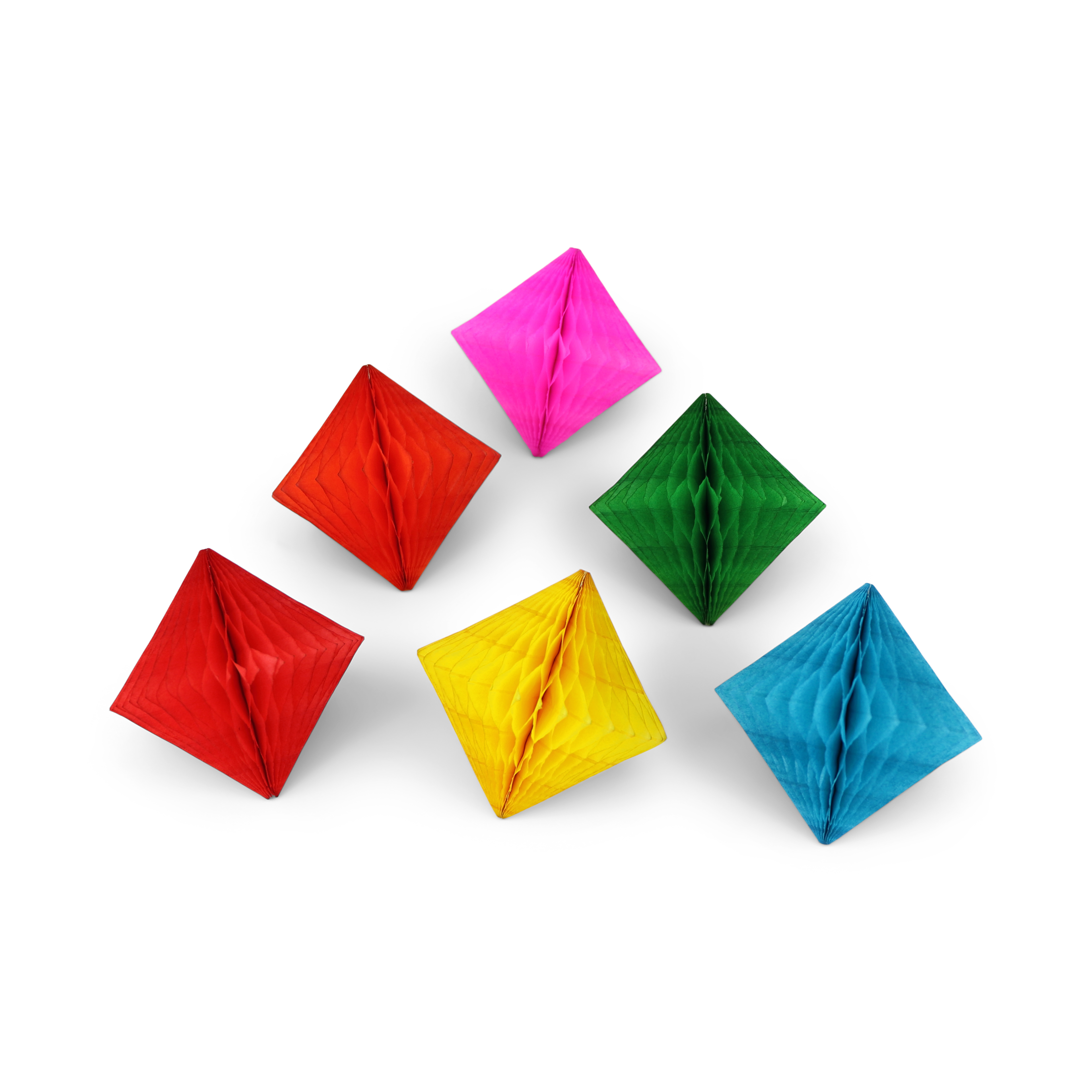 Honeycomb Diamond 8cm Rainbow, Set of 6